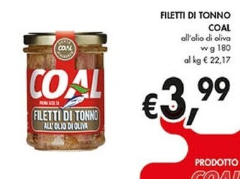 Coal Coal filetti di tonno offerta
