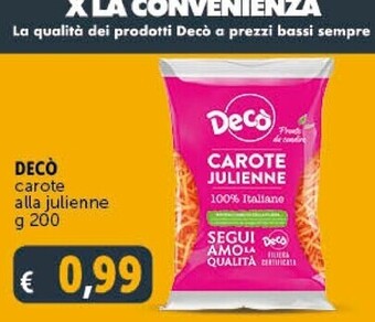 Gourmet Déco Deco carote alla julienne offerta