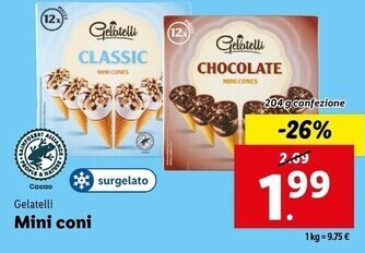 Lidl Gelatelli mini coni offerta