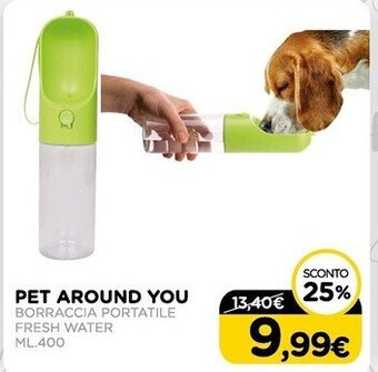 Arcaplanet Pet around you - borraccia portatile fresh water ml.400 offerta