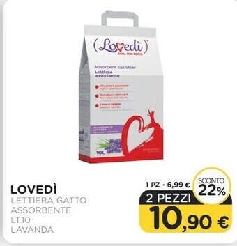 Arcaplanet Lovedi lettiera gatto assorbente lt.10 lavanda offerta