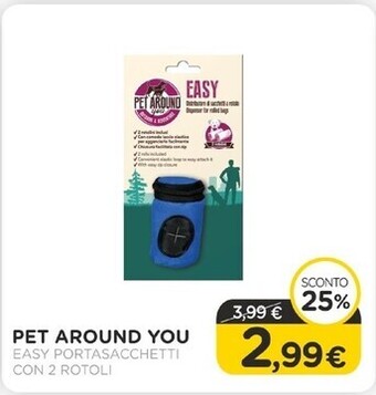 Arcaplanet Pet around you - portasacchetti easy con 2 rotoli offerta