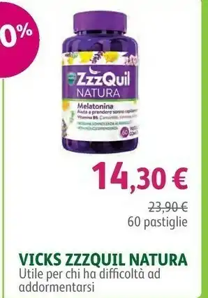 Lloyds Farmacia Vicks Zzzquil Natura Utile Per Chi Ha Difficoltà Ad Addormentarsi offerta