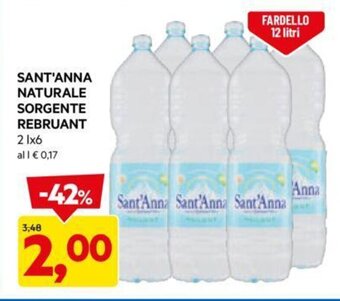 DPiù SANT'ANNA NATURALE SORGENTE REBRUANT 2 lx6 offerta