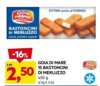 DPiù GOIA DI MARE 15 BASTONCINI DI MERLUZZO 450 g offerta