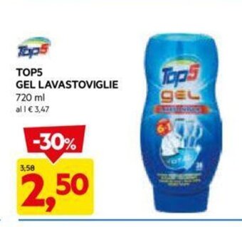 DPiù TOP5 GEL LAVASTOVIGLIE 720 ml offerta