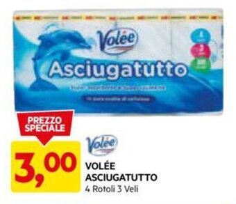 DPiù VOLÉE ASCIUGATUTTO 4 Rotoli 3 Veli offerta