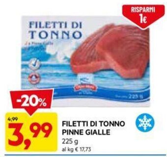 DPiù FILETTI DI TONNO PINNE GIALLE 225 g offerta
