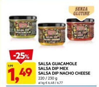 DPiù SALSA GUACAMOLE SALSA DIP MEX SALSA DIP NACHO CHEESE 220/230 g offerta