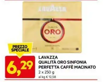 DPiù LAVAZZA QUALITÀ ORO SINFONIA PERFETTA CAFFÈ MACINATO 2 x 250 g offerta