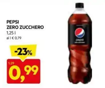 DPiù PEPSI ZERO ZUCCHERO 1,25 l offerta