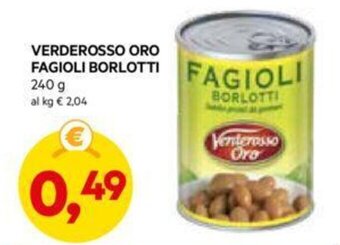 DPiù VERDEROSSO ORO FAGIOLI BORLOTTI 240 g offerta