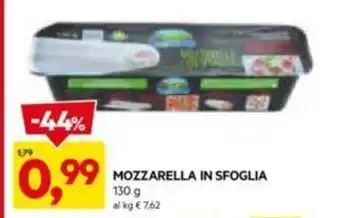 DPiù MOZZARELLA IN SFOGLIA 130 g offerta