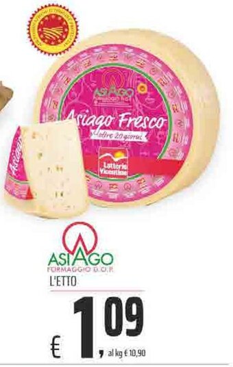 Coop Superstore ASIAGO FORMAGGIO D.O.P L'ETTO offerta