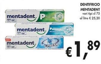 Coal Mentadent dentifricio offerta