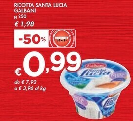 Bennet Galbani ricotta santa lucia offerta