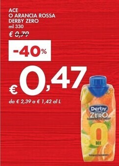 Bennet Derby ace o arancia rossa zero offerta
