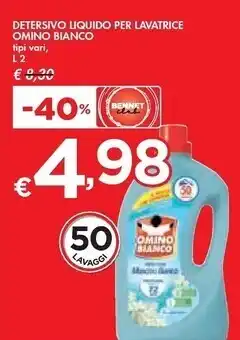 Bennet Omino bianco detersivo liquido per lavatrice offerta