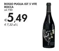 Bennet Rocca rosso puglia igt 5 vite offerta
