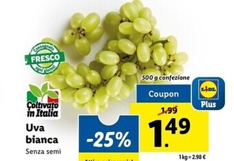 Lidl Uva bianca offerta