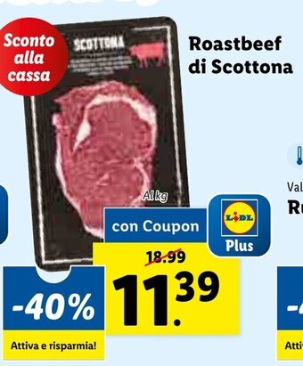 Lidl Roastbeef di Scottona offerta