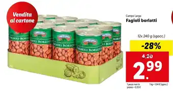 Lidl Campo Largo Fagioli borlotti 12x 240g offerta