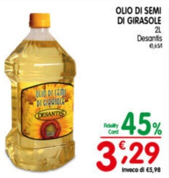 D'Ambros OLIO DI SEMI DI GIRASOLE 2 L Desantis offerta