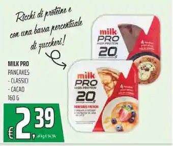 MILK PRO PANCAKES - CLASSICI - CACAO 160 g