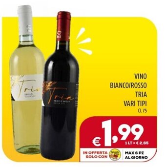 Il Centesimo VINO BIANCO/ROSSO TRIA VARI TIPI CL 75 offerta