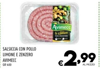 Il Centesimo SALSICCIA CON POLLO LIMONE E ZENZERO AVIMECC GR 400 offerta