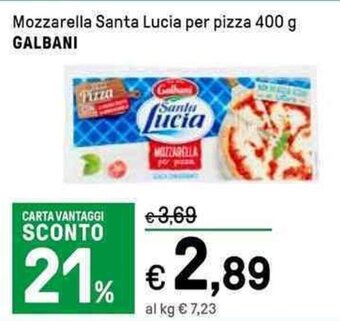 Iper La Grande Mozzarella Santa Lucia per pizza 400 g GALBANI offerta