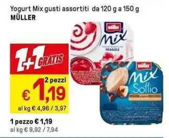 Yogurt Mix gusti assortiti da 120 g a 150 g MÜLLER