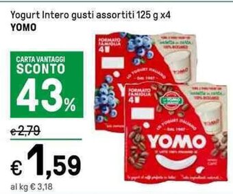 Iper La Grande Yogurt Intero gusti assortiti 125 g x4 YOMO offerta