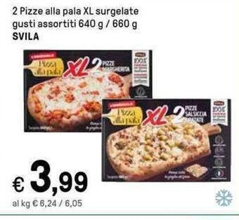 Iper La Grande 2 Pizze alla pala XL surgelate gusti assortiti 640 g / 660 g SVILA offerta