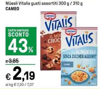 Müesli Vitalis gusti assortiti 300 g / 310 g CAMEO