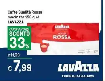 Iper La Grande Caffè Qualità Rossa macinato 250 g x4 LAVAZZA offerta