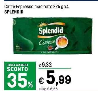 Iper La Grande Caffè Espresso macinato 225 g x4 SPLENDID offerta