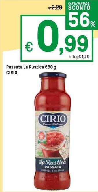 Iper La Grande Passata La Rustica 680 g CIRIO offerta