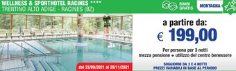 MD Viaggi WELLNESS & SPORTHOTEL RACINES **** offerta