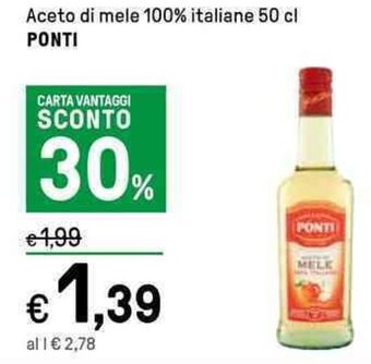 Iper La Grande Aceto di mele 100% italiane 50 cl PONTI offerta
