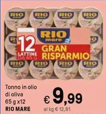 Iper La Grande Tonno in olio di oliva 65 g x 12 Rio Mare offerta