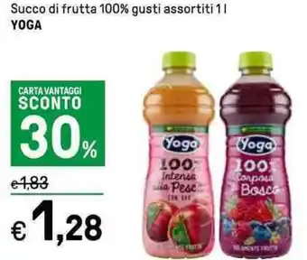 Iper La Grande Succo di frutta 100% gusti assortiti 1L YOGA offerta