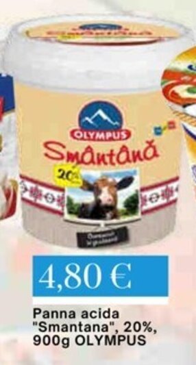 Panna acida "Smantana", 20%, 900g OLYMPUS