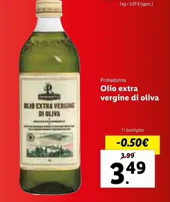 Lidl Primadonna Olio extra vergine di oliva 1l offerta