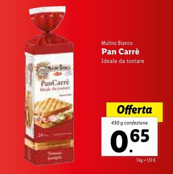Lidl Mulino Bianco Pan Carrè 430g offerta
