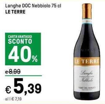 Iper La Grande Langhe DOC Nebbiolo 75 cl LE TERRE offerta