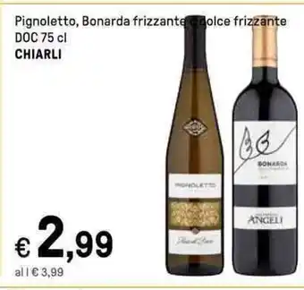 Iper La Grande Pignoletto, Bonarda frizzante dolce frizzante DOC 75 cl CHIARLI offerta