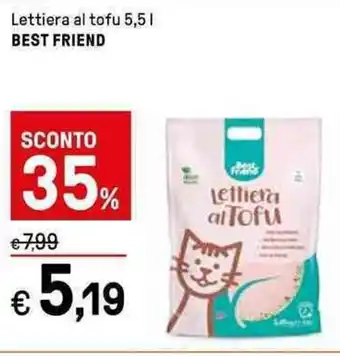 Iper La Grande Lettiera al tofu 5,5L BEST FRIEND offerta