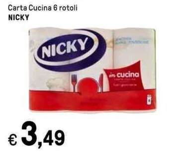 Iper La Grande Carta Cucina 6 rotoli NICKY offerta