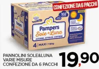 Interspar PANNOLINI SOLE&LUNA VARIE MISURE CONFEZIONE DA 6 PACCHI offerta